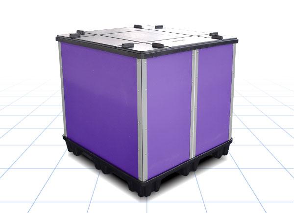 1100mm*1100mm双层吸塑紫色围板箱